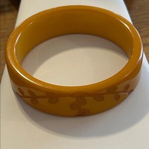 Bakelite Mustard Wide Bracelet
